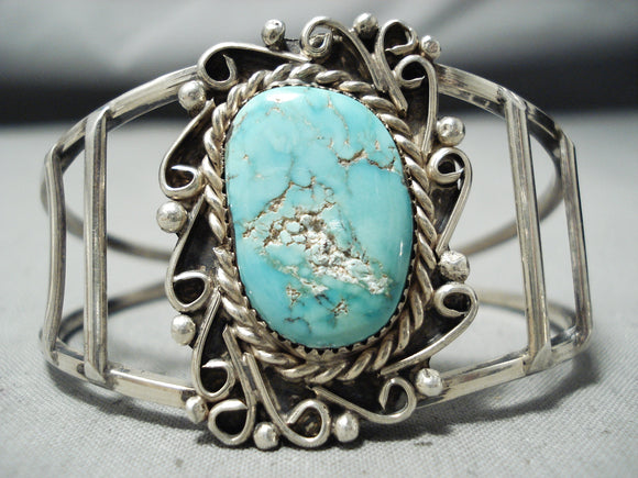 Incredible Vintage Native American Navajo Turquoise Sterling Silver Bracelet-Nativo Arts