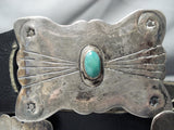 Incredible Vintage Native American Navajo Turquoise Sterling Silver Concho Belt Old-Nativo Arts