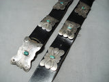 Incredible Vintage Native American Navajo Turquoise Sterling Silver Concho Belt Old-Nativo Arts