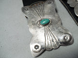 Incredible Vintage Native American Navajo Turquoise Sterling Silver Concho Belt Old-Nativo Arts