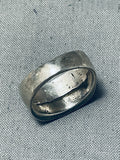 Incredible Vintage Native American Navajo Turquoise Sterling Silver Inlay Ring Old-Nativo Arts