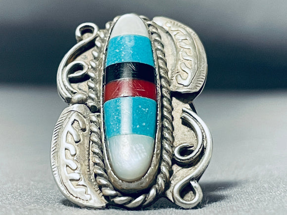 Incredible Vintage Native American Navajo Turquoise Sterling Silver Ring-Nativo Arts