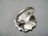 Incredible Vintage Native American Zuni Carved Turquoise Sterling Silver Ring-Nativo Arts