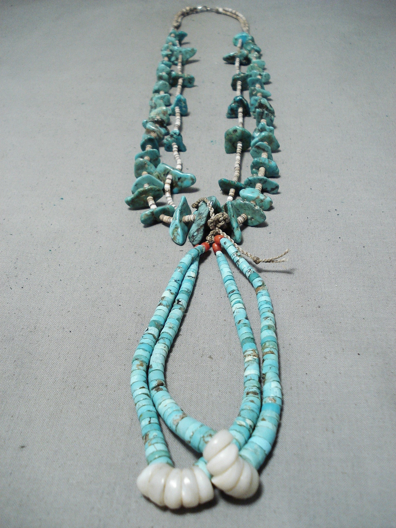Natural Turquoise Necklace. Santo Domingo. Kewa. Native American. 1267
