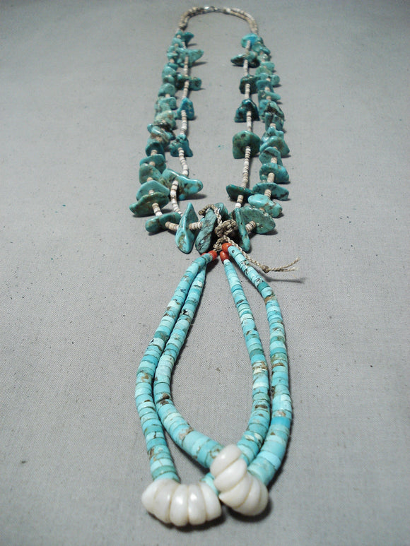 NATIVE AMERICAN NAVAJO STERLING SILVER & TURQUOISE NECKLACE BY GARY CUSTER  | The Crow and The Cactus