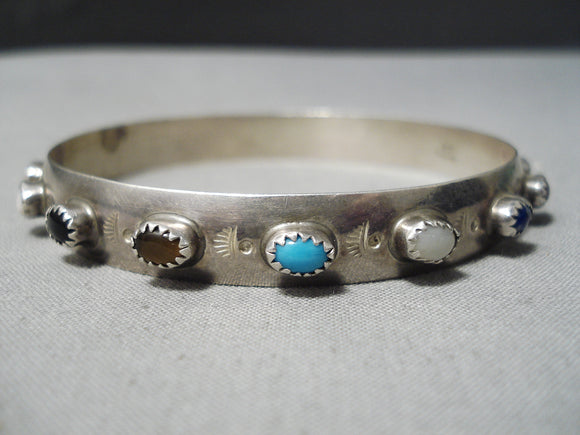 Incredible Vintage Zuni Native American Sterling Silver Bracelet Coral-Nativo Arts