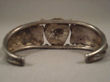 Incredibly Detailed 'Big Leaf' Vintage Navajo Turquoise Native American Jewelry Silver Bracelet-Nativo Arts