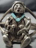 Incredibly Detailed!! Vintage Native American Jewelry Navajo Turquoise Sterling Silver Kachina Bracelet-Nativo Arts