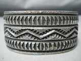 Intense Vintage Navajo Sterling Silver Bracelet Native American Old-Nativo Arts