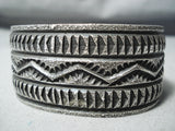 Intense Vintage Navajo Sterling Silver Bracelet Native American Old-Nativo Arts