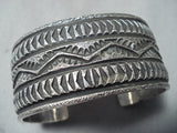 Intense Vintage Navajo Sterling Silver Bracelet Native American Old-Nativo Arts