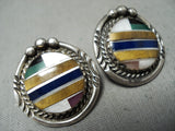 Intricate Southwestern Lapis Sterling Silver Earrings-Nativo Arts