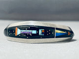 Intricate Space Kachina Turquoise Native American Navajo Sterling Silver Bracelet-Nativo Arts