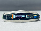 Intricate Space Kachina Turquoise Native American Navajo Sterling Silver Bracelet-Nativo Arts