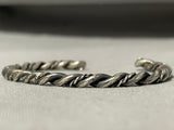 Intricate Twist Vintage Native American Navajo Coiled Sterling Silver Bracelet Cuff-Nativo Arts