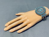 Intricate Vintage Native American Navajo Nez Family Turquoise Sterling Silver Bracelet-Nativo Arts