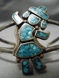 Intricate!! Vintage Native American Navajo Turquoise Sterling Silver Bracelet Old-Nativo Arts