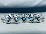 Intricate Vintage Native American Navajo Turquoise Sterling Silver Paw Bracelet-Nativo Arts