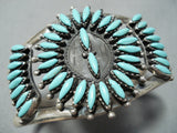 Intricate Vintage Native American Zuni Turquoise Sterling Silver Bracelet-Nativo Arts