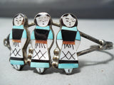 Intricate Work!! Vintage Native American Zuni Turquoise Sterling Silver Women Bracelet-Nativo Arts