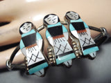 Intricate Work!! Vintage Native American Zuni Turquoise Sterling Silver Women Bracelet-Nativo Arts