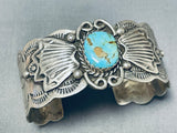 Jackie Cleveland Vintage Native American Navajo Sky Blue Turquoise Sterling Silver Bracelet-Nativo Arts