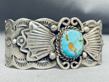Jackie Cleveland Vintage Native American Navajo Sky Blue Turquoise Sterling Silver Bracelet-Nativo Arts