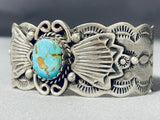 Jackie Cleveland Vintage Native American Navajo Sky Blue Turquoise Sterling Silver Bracelet-Nativo Arts