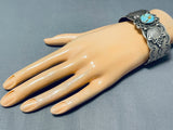 Jackie Cleveland Vintage Native American Navajo Sky Blue Turquoise Sterling Silver Bracelet-Nativo Arts