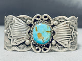 Jackie Cleveland Vintage Native American Navajo Sky Blue Turquoise Sterling Silver Bracelet-Nativo Arts