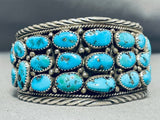 Jackie Singer Striking Vintage Native American Navajo Kingman Turquoise Sterling Silver Bracelet-Nativo Arts