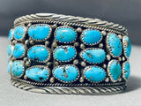 Jackie Singer Striking Vintage Native American Navajo Kingman Turquoise Sterling Silver Bracelet-Nativo Arts