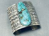 Jake Francosa San Felipe Old Kingman Turquoise Sterling Silver Bracelet-Nativo Arts