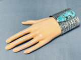 Jake Francosa San Felipe Old Kingman Turquoise Sterling Silver Bracelet-Nativo Arts