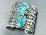 Jake Francosa San Felipe Old Kingman Turquoise Sterling Silver Bracelet-Nativo Arts