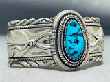 Jeffrey Jackson Vintage Native American Navajo Sleeping Beaut Turquoise Sterling Silver Bracelet-Nativo Arts