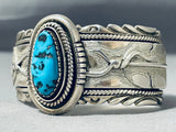 Jeffrey Jackson Vintage Native American Navajo Sleeping Beaut Turquoise Sterling Silver Bracelet-Nativo Arts