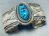Jeffrey Jackson Vintage Native American Navajo Sleeping Beaut Turquoise Sterling Silver Bracelet-Nativo Arts
