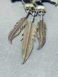 Jim Etsate Vintage Native American Zuni Turquoise Sterling Silver Eagle Necklace Signed-Nativo Arts