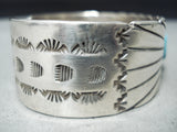 Jim Yazzie Vintage Native American Navajo Sleeping Beauty Turquoise Sterling Silver Bracelet Old-Nativo Arts