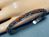 Jimmy Yazzie Vintage Native American Navajo Coral Snake Eyes Sterling Silver Bracelet-Nativo Arts
