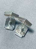Johnny Charley Vintage Native American Navajo Carnelian Sterling Silver Cufflinks-Nativo Arts