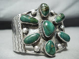 Johnny Delvin Vintage Native American Navajo Damale Turquoise Sterling Silver Bracelet Old-Nativo Arts