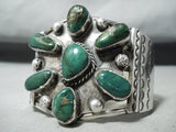 Johnny Delvin Vintage Native American Navajo Damale Turquoise Sterling Silver Bracelet Old-Nativo Arts