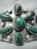 Johnny Delvin Vintage Native American Navajo Damale Turquoise Sterling Silver Bracelet Old-Nativo Arts