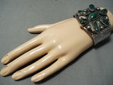 Johnny Delvin Vintage Native American Navajo Damale Turquoise Sterling Silver Bracelet Old-Nativo Arts