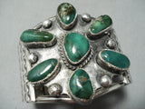 Johnny Delvin Vintage Native American Navajo Damale Turquoise Sterling Silver Bracelet Old-Nativo Arts
