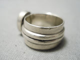 Johnson Family Vintage Native American Navajo Sterling Silver Green Turquoise Inlay Ring-Nativo Arts
