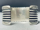 Jonny Nez Vintage Native American Navajo Turquoise Sterling Silver Heavy Bracelet-Nativo Arts