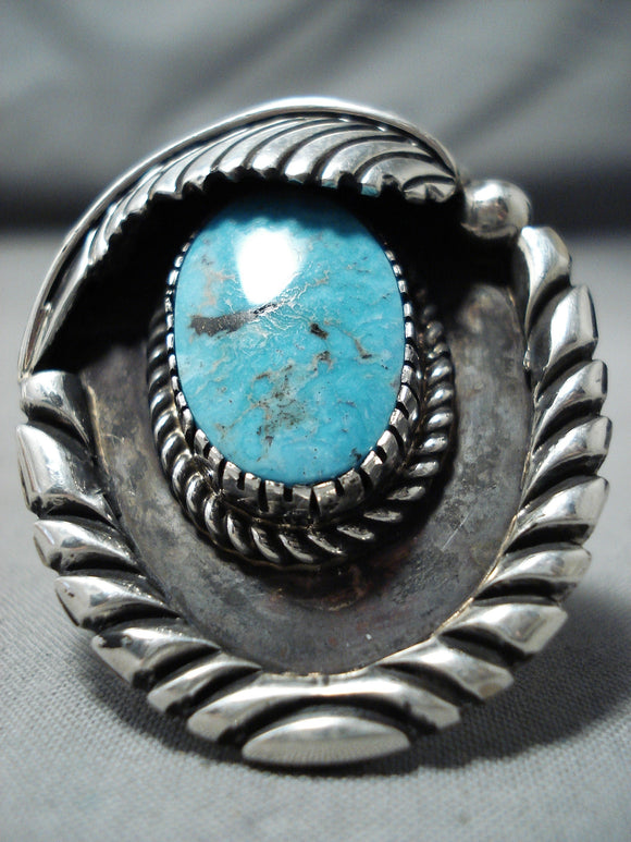 Julius Draper Navajo Native American Turquoise Sterling Silver Ring-Nativo Arts